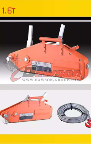 Wire Rope Pulling Hoist Aluminium Body Wire Rope Cable Puller Manual