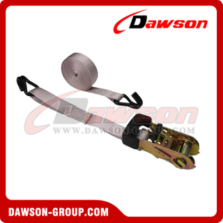 1 inch 6 feet Rubber Coated Ratchet Strap with Wire Hooks