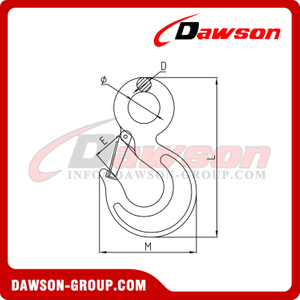DS504 Forged Alloy Steel or Carboon Steel Eye Sling Hook