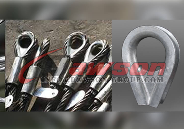 Hot Dip Galvanized Fiber Rope Thimble K3B with Ear & Master Link for