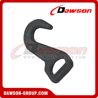 DSWH039 BS 1500KG / 3300LBS 25mm Black Powder Coated Flat Hook for Tie Down Webbing