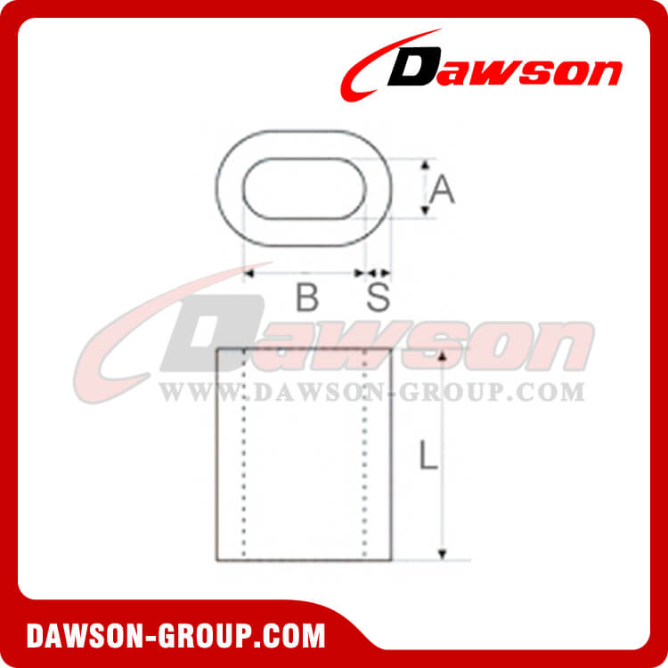 Wire Rope Aluminum Ferrules Specification EN13411-3(DIN3093), Seamless Aluminum Oval Ferrule