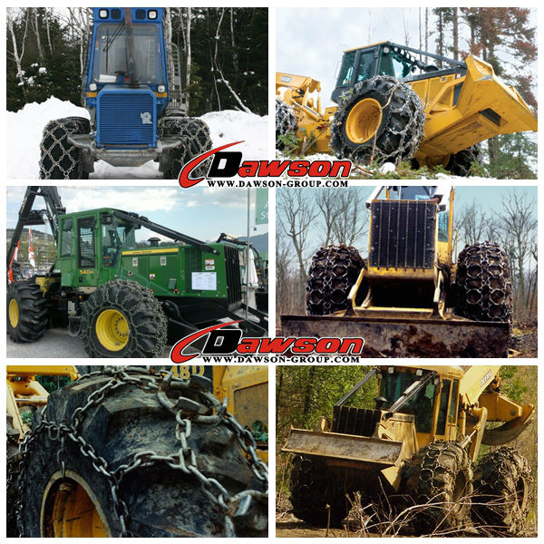 Heavy Duty Diamond Studded Skidder chains, alloy steel welded studded