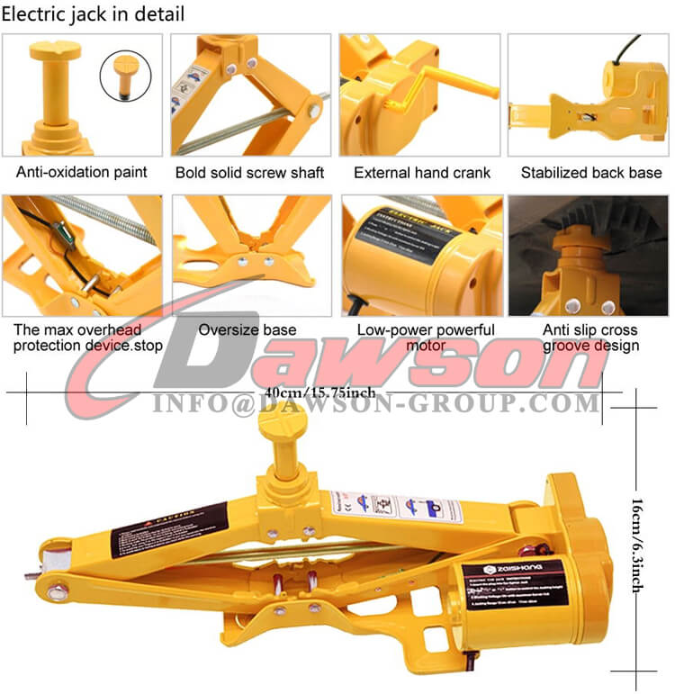12V DC 2T or 3T 42CM Electric Scissor Jack & Electric Impact Wrench Suit, Electric Car Jack for