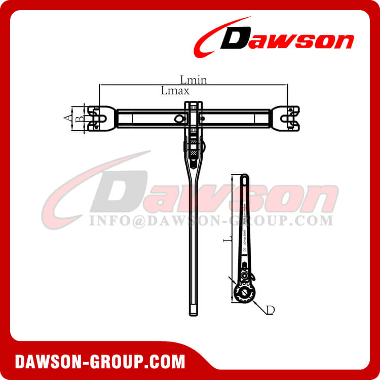G100 Clevis Type Ratchet Binder, Grade 100 Ratchet Type Load