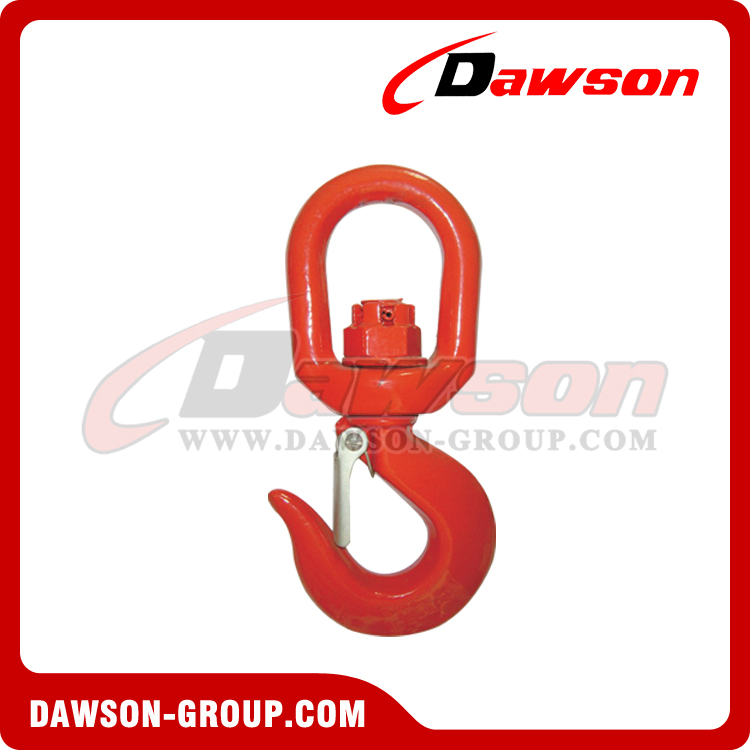 DS040 G80 Swivel Hook with Safety Latch for Heavy Duty Crane Lifting Chain Slings