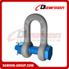 Dawson Brand Hot Dip Galvanized US Type DG2150 Chain Shackle with Safety Pin, S6 Bolt Type Dee Shackle