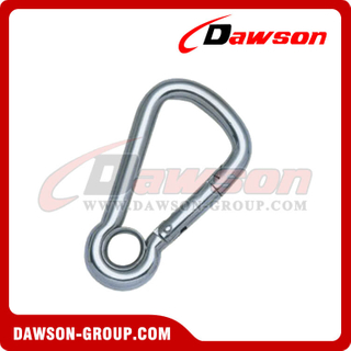 Stainless Steel Oblique Angle Snap Hook with Eyelet