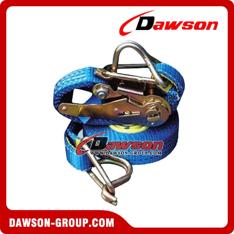 Trailer Loads Durable Nylon Black Strap Down Ratcheting Securing Straps