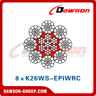 Steel Wire Rope(8×K26WS-EPIWRC)(8×K31WS-EPIWRC), Steel Metallurgical Wire Rope 