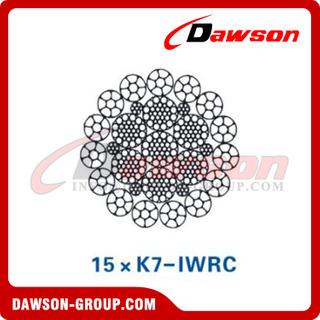 Steel Wire Rope Construction(15×K7-IWRC), Wire Rope for Construction Machinery