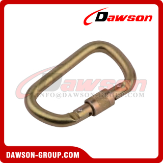 DSJ-1071 Outdoor Sports Steel Carabiner for Climbing, Heat Treated D-Shaped Self-locking Safety Carabiner