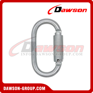 DSJ-1018 High Quality Steel Carabiner For Climbing Fall Protection Working At Heights Full Body Harness Accessories, Oval Self-lcoking Steel Carabiner