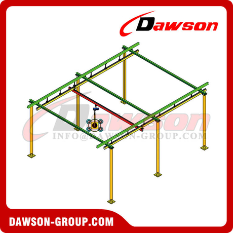 KBK Frame Crane with Crane Chain Hoist, Overhead Light Crane System ...