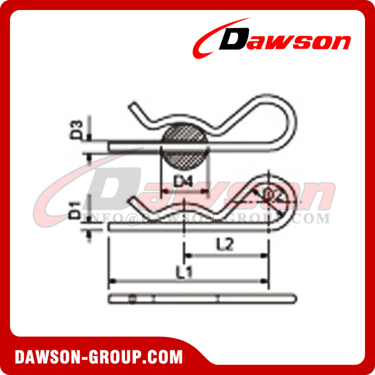 Zinc Plated Hair Pin, Carbon Steel C45 Spring Pins Single Type Dawson