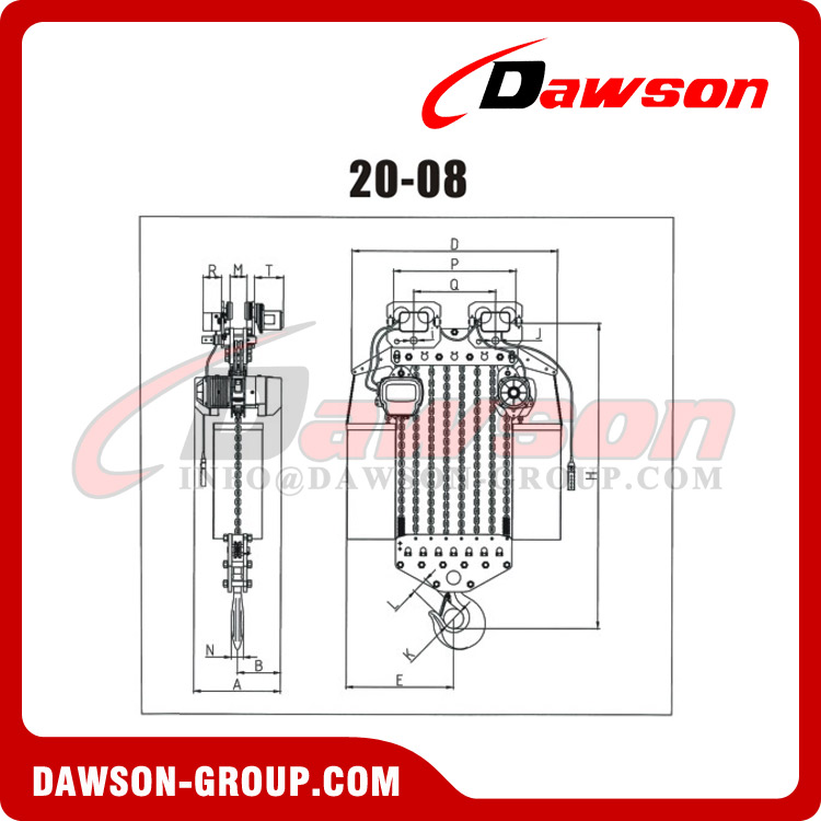 20 Ton Electric Chain Hoist with Electric Trolley