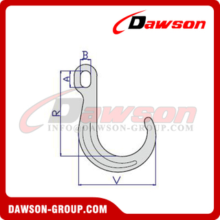 G70 Forged Alloy Steel J Type Hook with Ellipse Hole