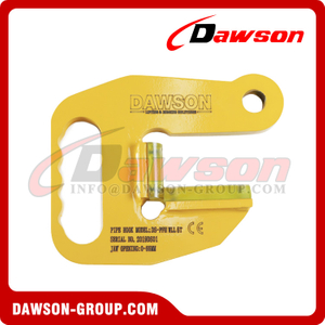 DS-PFH DS-PFH-PU Steel F Type Pipe Hook with PU Protection, Pipe Lifting Plate Clamp F Model for Horizontal Lifting and Transporting