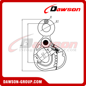 DS748 G80 Alloy Steel Eye Type Self-locking Safety Hook with Handle