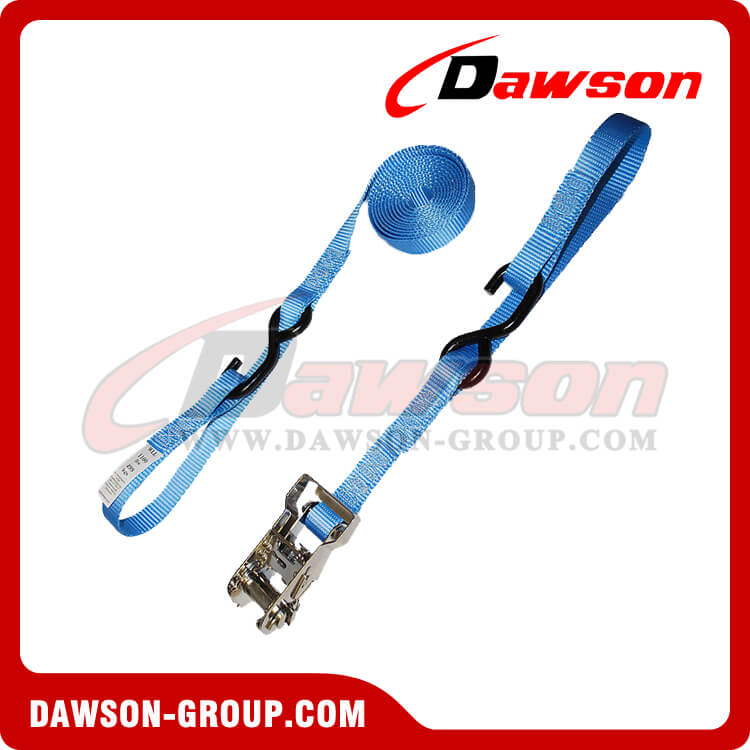 1 inch Heavy Duty Ratchet Strap with Vinyl S-Hook and Soft Loop ...